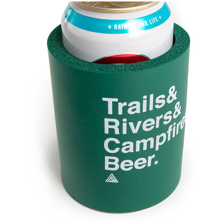 The Great PNW Trailhead Koozie Forest Green