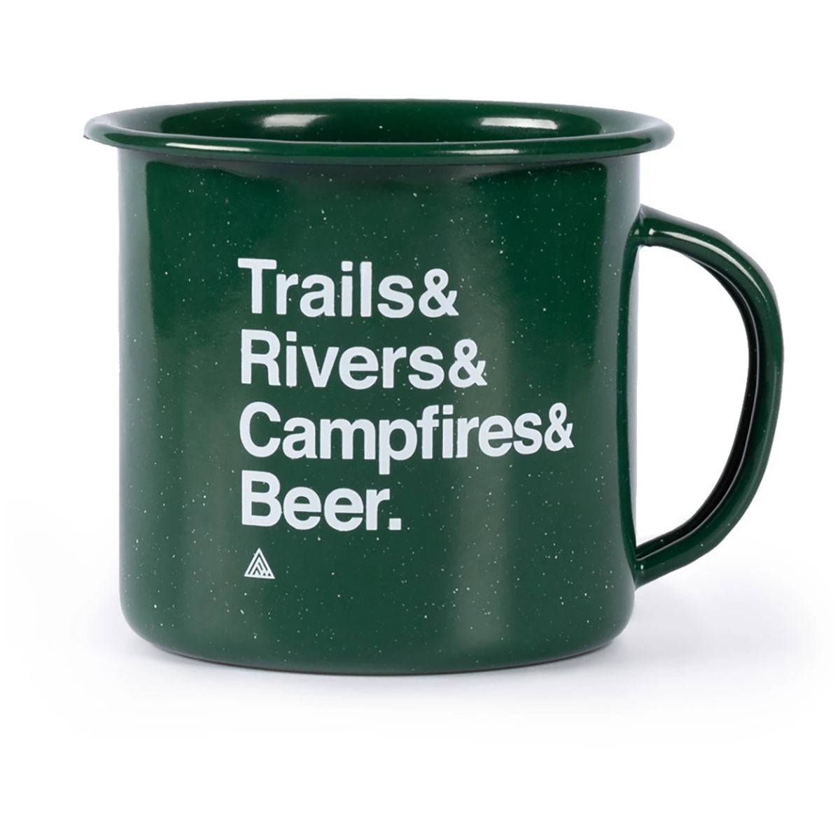 The Great PNW Trailhead Enamel Mug Forest Green