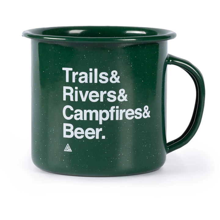 The Great PNW Trailhead Enamel Mug Forest Green