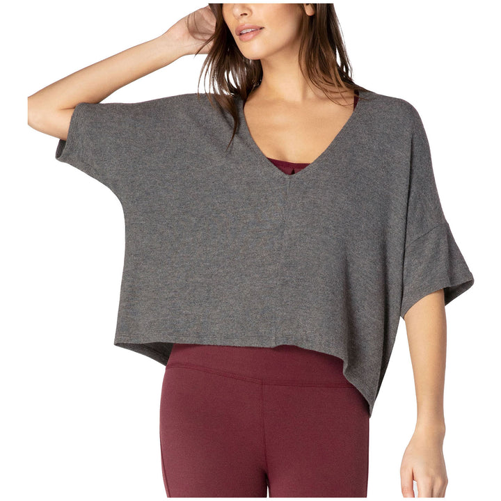 Beyond Yoga Brushed Back T-Shirt - Women's Mid Heather Grey