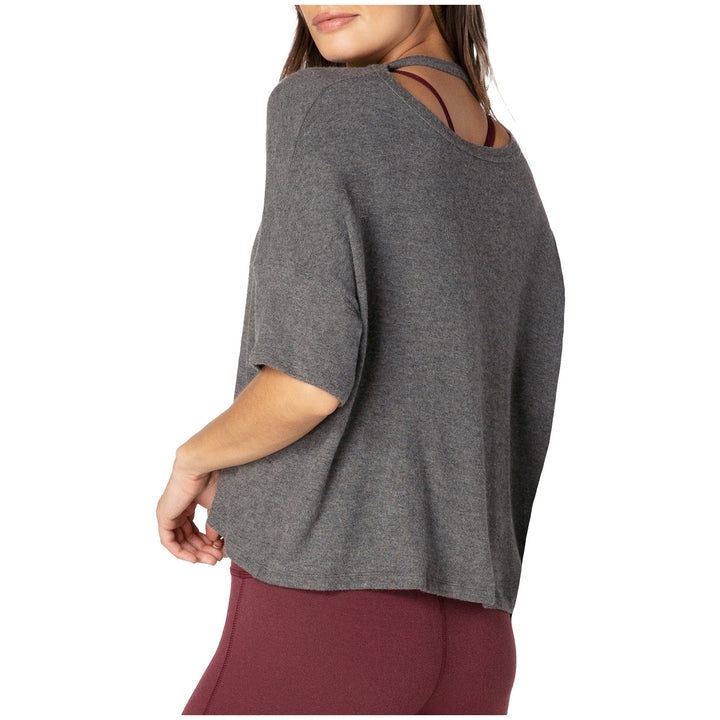 Beyond Yoga Brushed Back T-Shirt - Women's Mid Heather Grey
