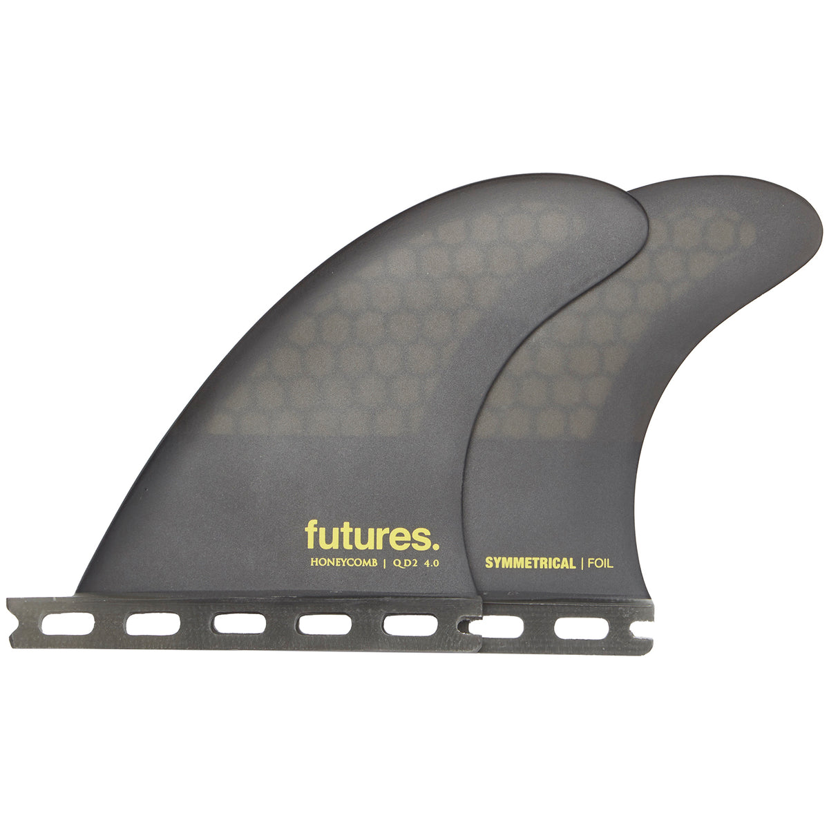 Futures Honeycomb QD2 4.00 Medium Quad Fin Pair Smoke/Black/Yellow