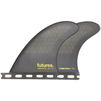Futures Honeycomb QD2 4.00 Medium Quad Fin Pair Smoke/Black/Yellow::Smoke/Black/Yellow