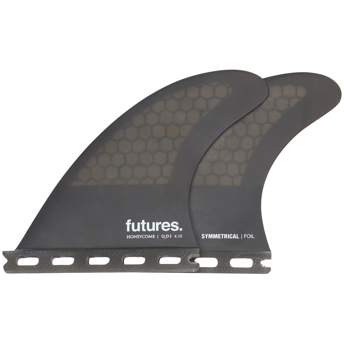 Futures Honeycomb QD2 4.15 Large Quad Fin Pair Smoke/Black/White