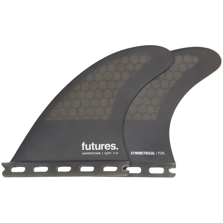 Futures Honeycomb QD2 4.15 Large Quad Fin Pair Smoke/Black/White