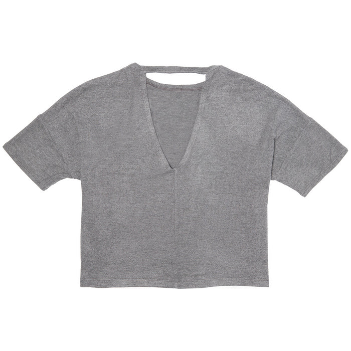 Beyond Yoga Brushed Back T-Shirt - Women's Mid Heather Grey
