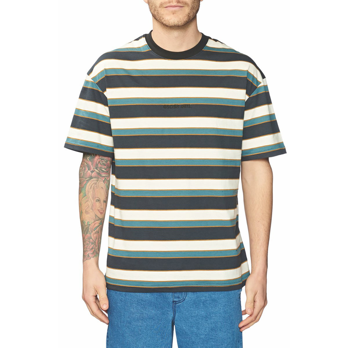 Globe Montage Stripe T-Shirt Shell