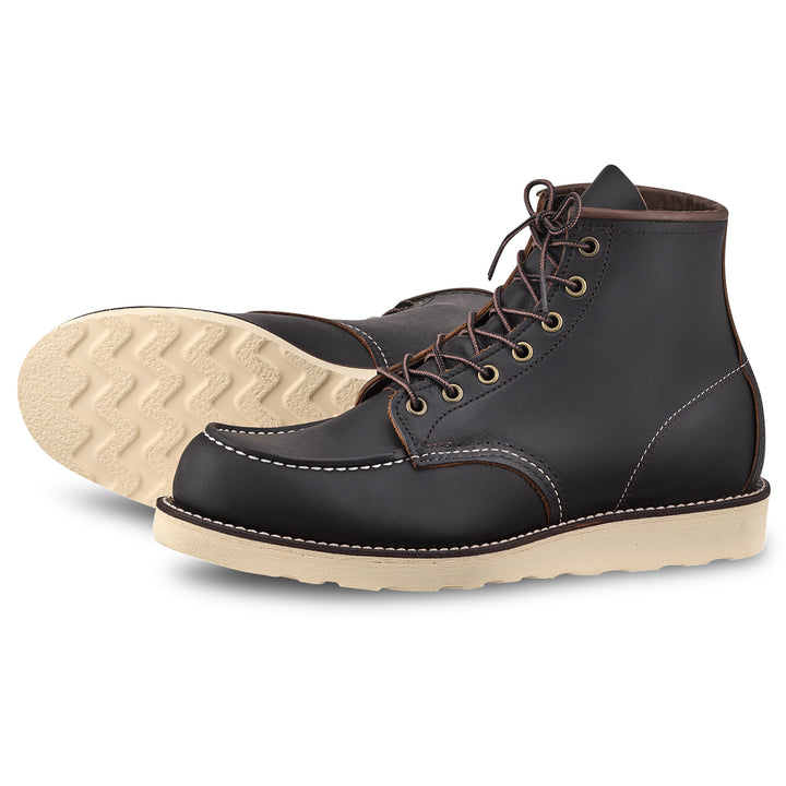 Red Wing 8849 6-Inch Classic Moc Boots Black Prairie Leather