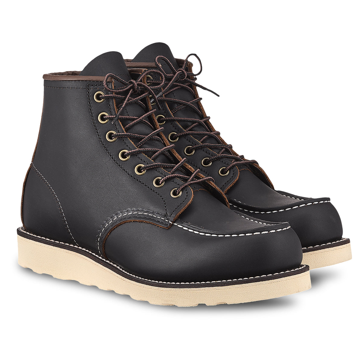 Red Wing 8849 6-Inch Classic Moc Boots Black Prairie Leather