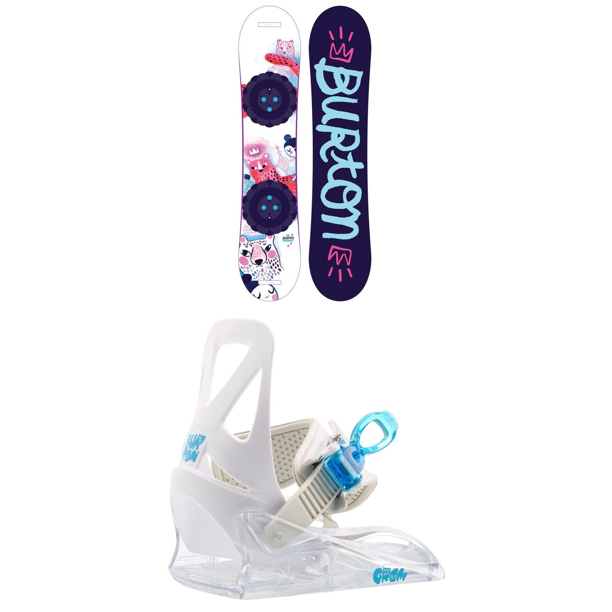 Burton Chicklet Snowboard - Girls' + Burton Grom Snowboard Bindings - Little Kids' 2020