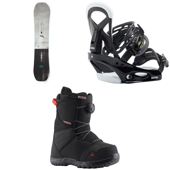 Burton Process Smalls Snowboard - Boys' + Smalls Snowboard Bindings - Kids' + Zipline Boa Snowboard Boots - Kids' 2020
