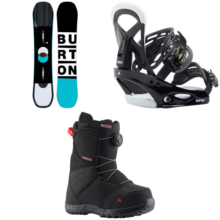 Burton Custom Smalls Snowboard  - Kids + Smalls Snowboard Bindings - Kids + Zipline Boa Snowboard Boots - Kids' 2020