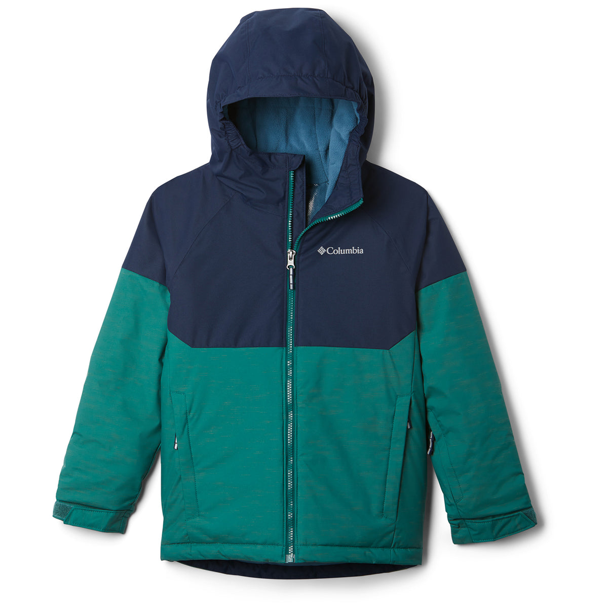 Columbia Alpine Action II Jacket - Boys' Pine Green Heather/Collegiate Navy/Blue Heron