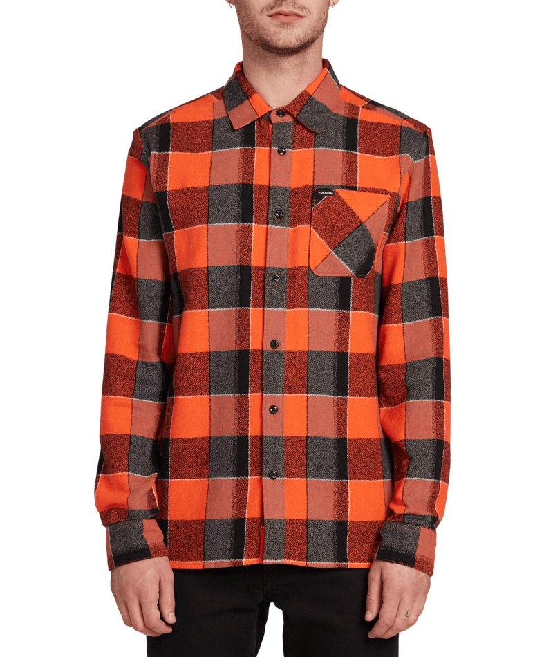 Volcom Neo Glitch Long-Sleeve Flannel Shirt Tigerlily