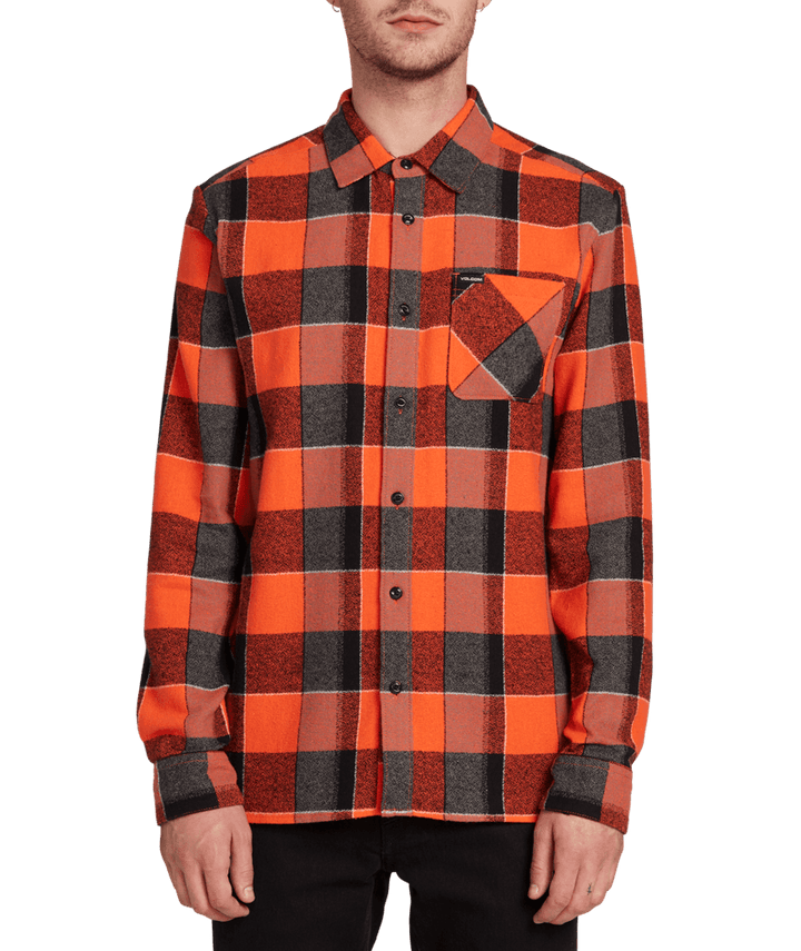 Volcom Neo Glitch Long-Sleeve Flannel Shirt Tigerlily