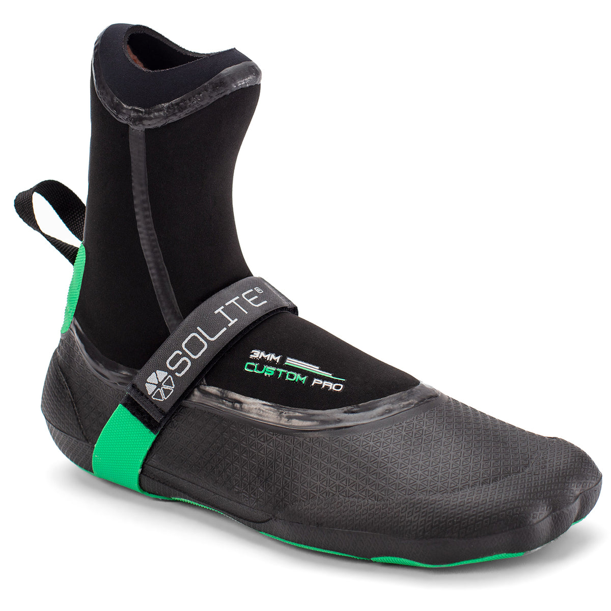 Solite 3mm Custom Pro Wetsuit Booties Black/Green
