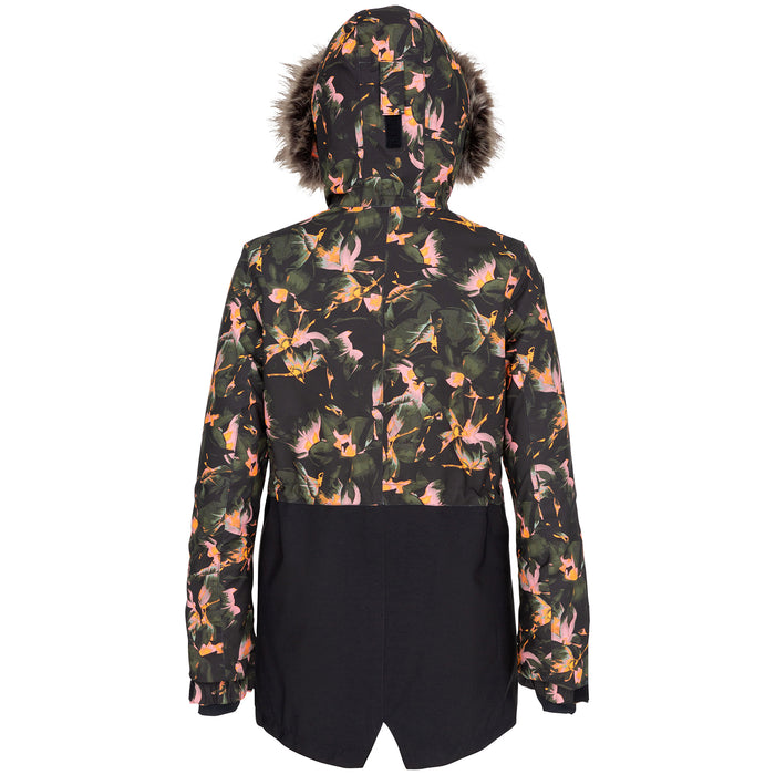 O'Neill Fur Zeolite Jacket - Girls' Black AOP w/ Yellow