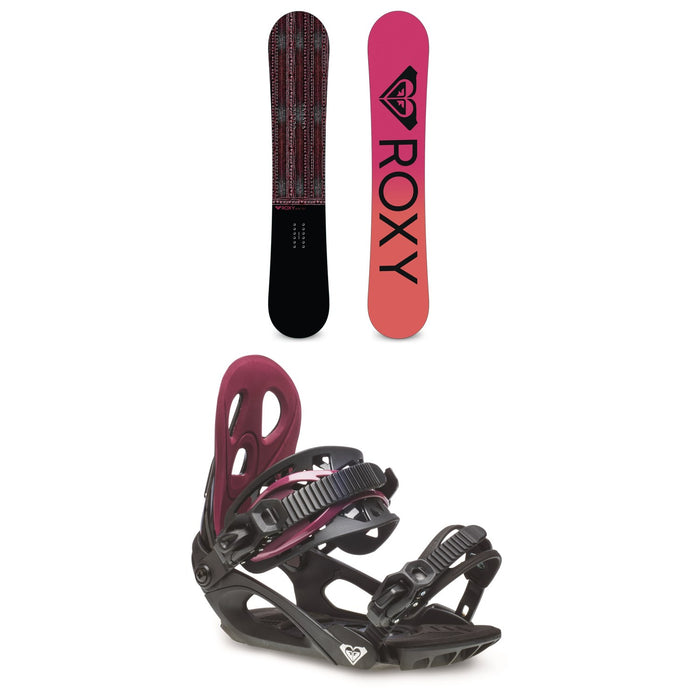 Roxy Wahine Snowboard + Wahine Snowboard Bindings - Women's 2021