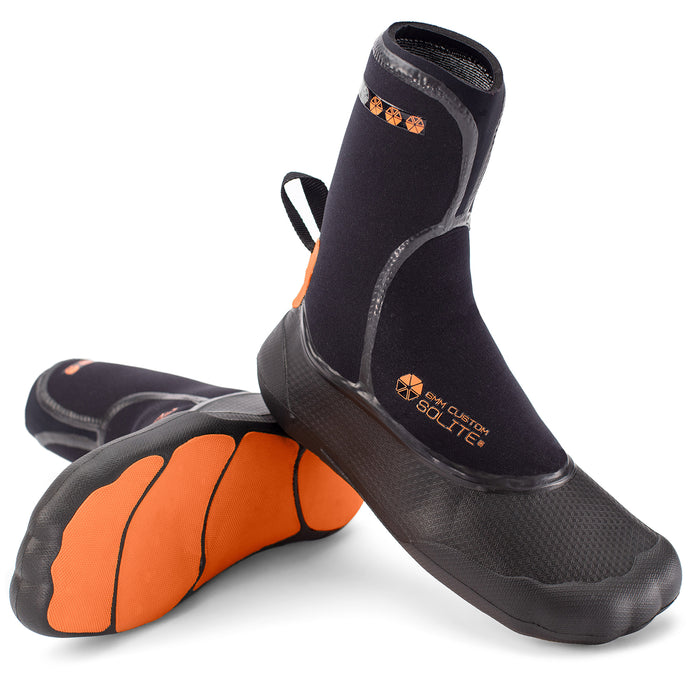 Solite 6mm Custom Wetsuit Booties Black/Orange