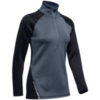 Under Armour ColdGear® Armour 1/2 Zip Colorblock Shirt - Women's Black/Downpour Gray/Tonal::Black/Downpour Gray/Tonal