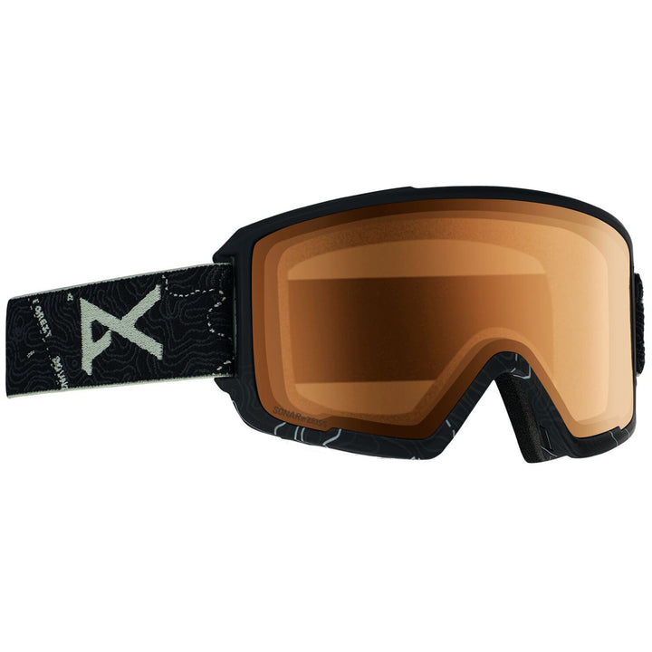 Anon M3 Asian Fit Goggles Topo Black/Sonar Night + Sonar Green
