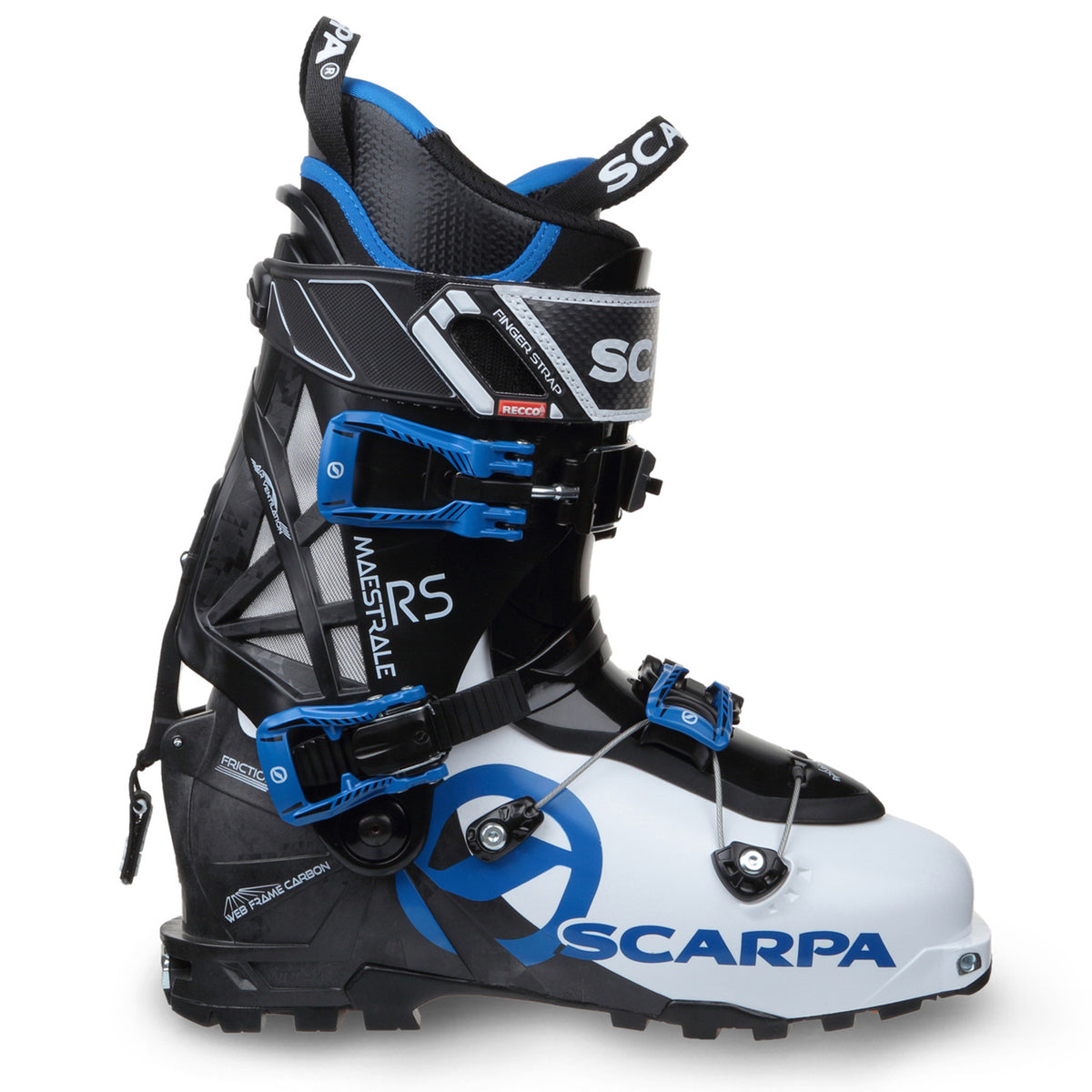 Scarpa Maestrale RS Alpine Touring Ski Boots 2021 White/Black/Blue