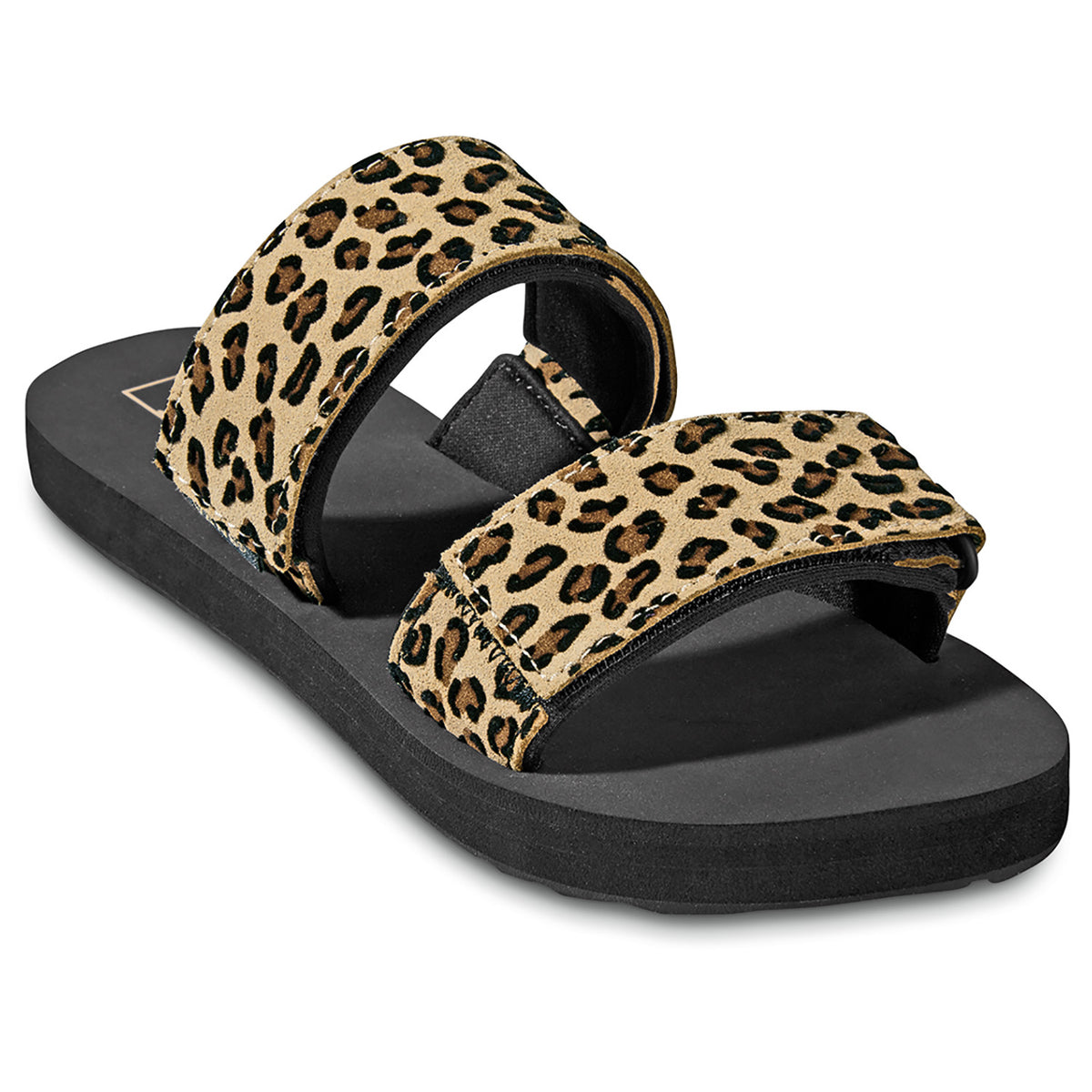 Vans Cayucas Sandals - Women's (Mini Leopard) Suede/Black