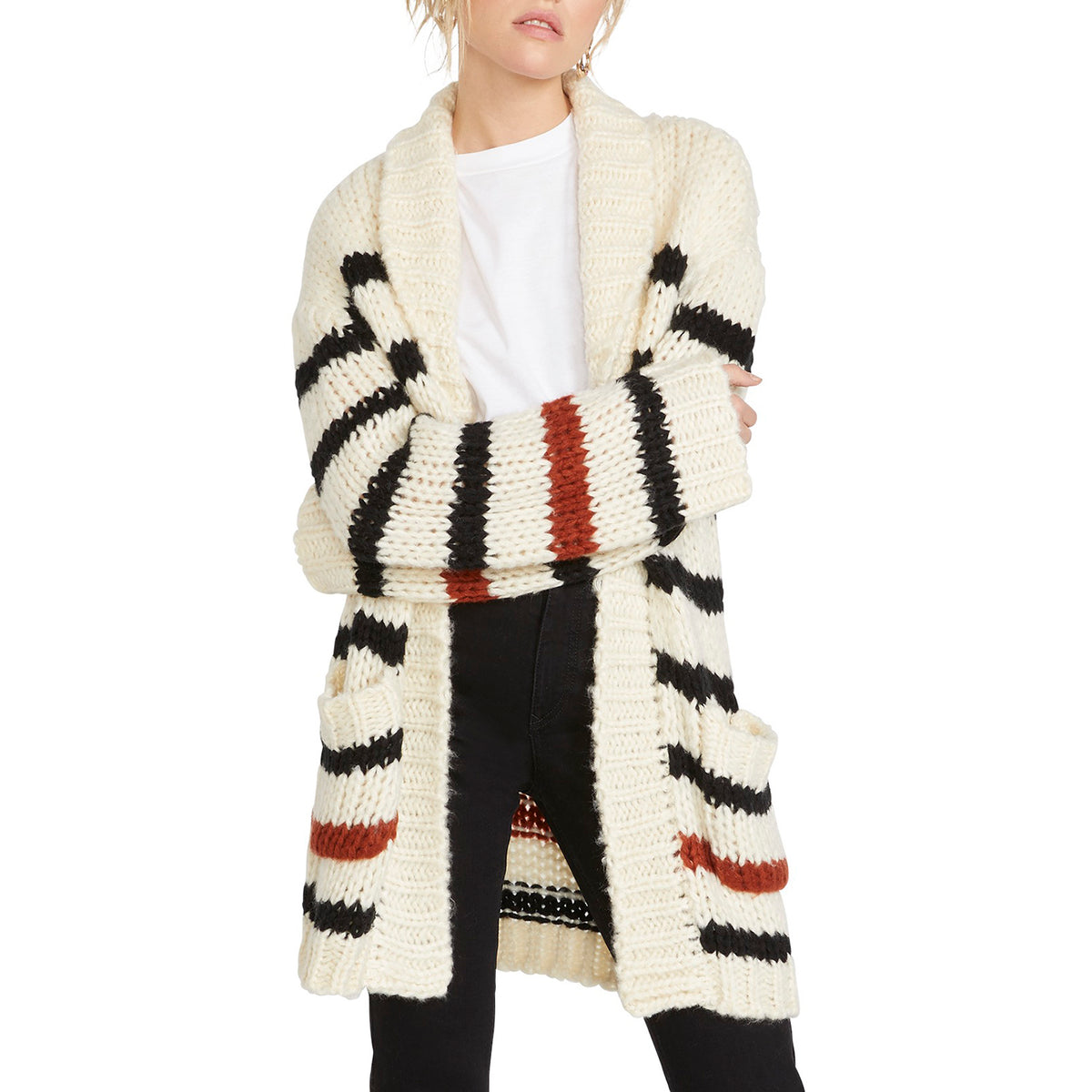 Volcom The Big Cozy Cardigan Sweater - Women's Star White