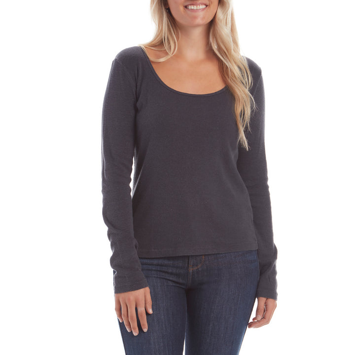 Mollusk Long-Sleeve Rib T-Shirt - Women's Faded Navy