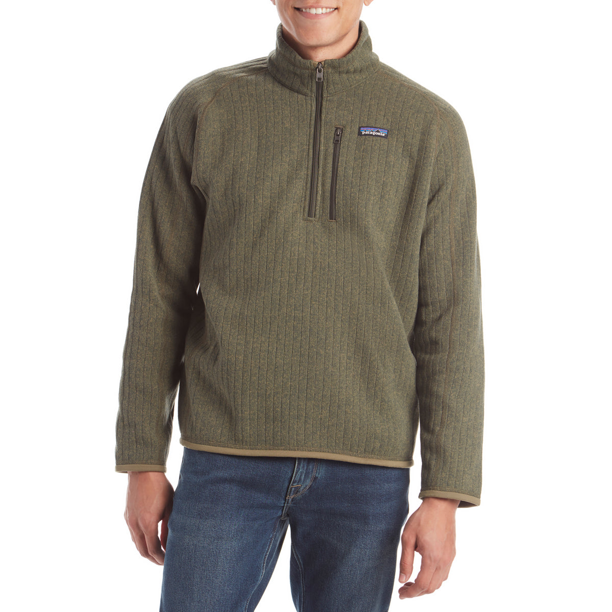 Patagonia Better Sweater® Rib Knit 1/4 Zip Fleece Industrial Green Rib Knit