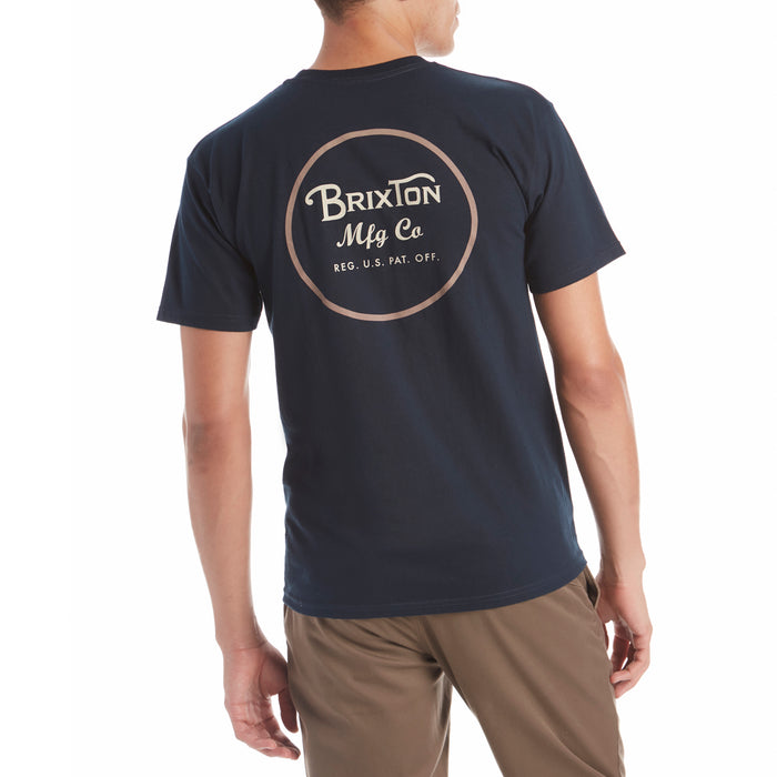 Brixton Wheeler II T-Shirt Navy/Orange