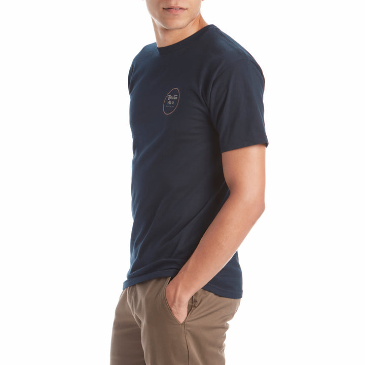 Brixton Wheeler II T-Shirt Navy/Orange
