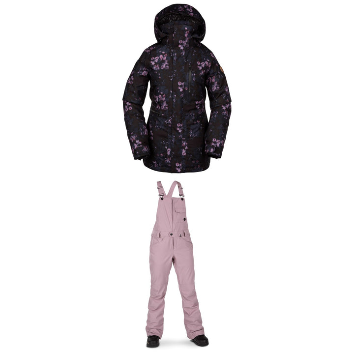 Volcom Shelter 3D Stretch Jacket + Swift Bib Overalls - Women's 2019