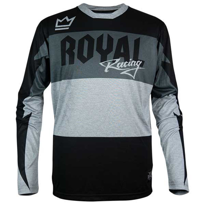 Royal Racing Long Sleeve Race Jersey Black/Grey Heather
