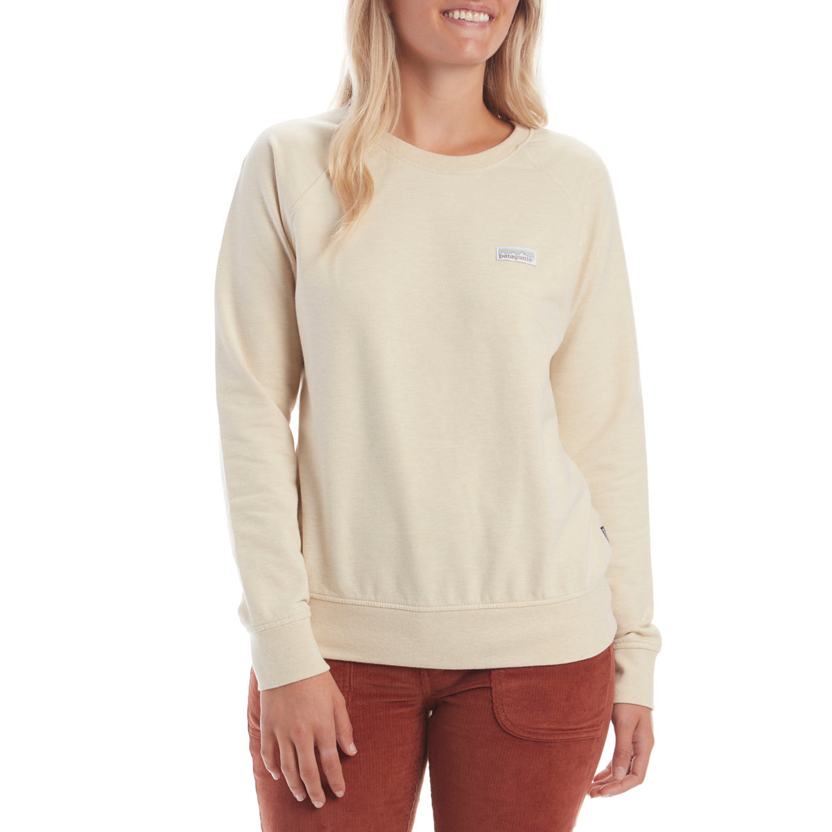 Patagonia Pastel P-6 Label Ahnya Crew Sweatshirt - Women's Oyster White