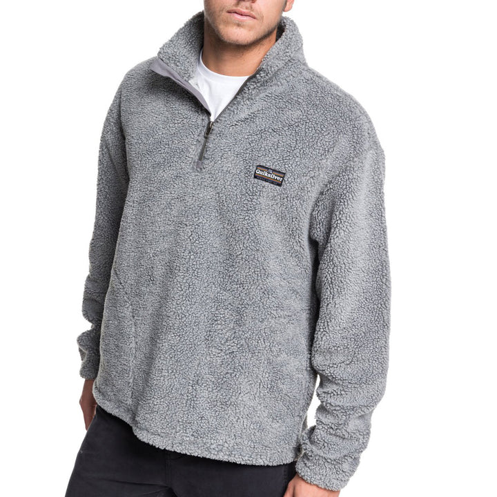 Quiksilver Bogong Gum Half-Zip Popcorn Sherpa Fleece Tarmac