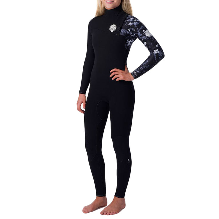 Rip Curl 4/3 G-Bomb Zip Free Wetsuit - Women's Black / White