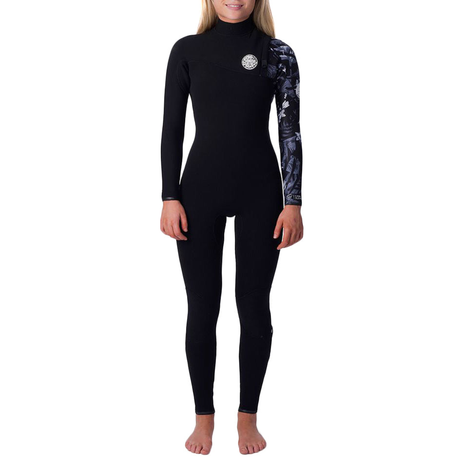 Rip Curl 4/3 G-Bomb Zip Free Wetsuit - Women's Black / White