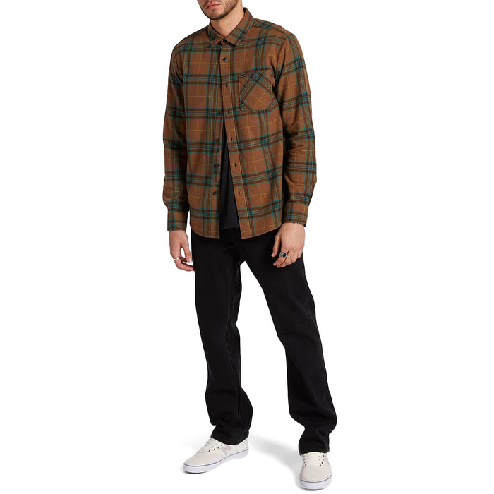 Volcom Caden Plaid Long-Sleeve Flannel Shirt Mud