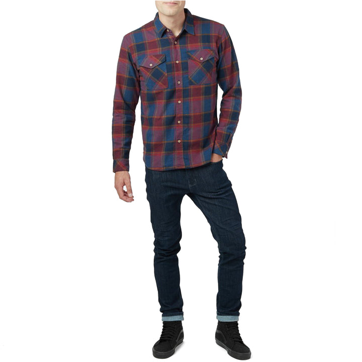 Tentree Bowren Long-Sleeve Shirt Bowren Plaid Red Maple
