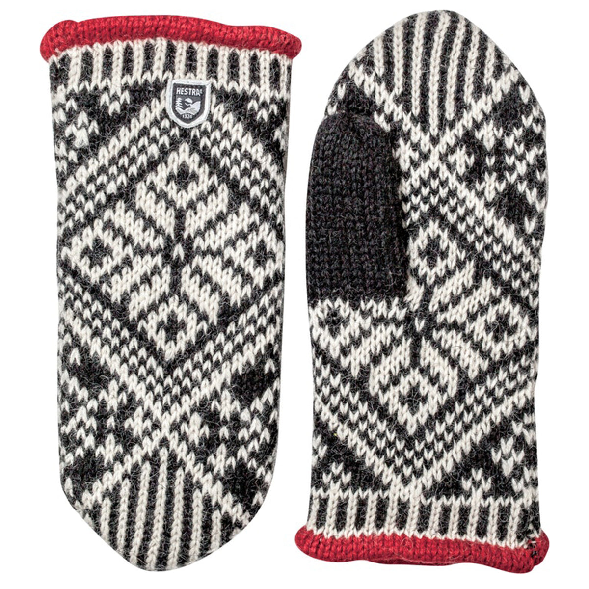 Hestra Nordic Wool Mittens - Women's Black/Off White