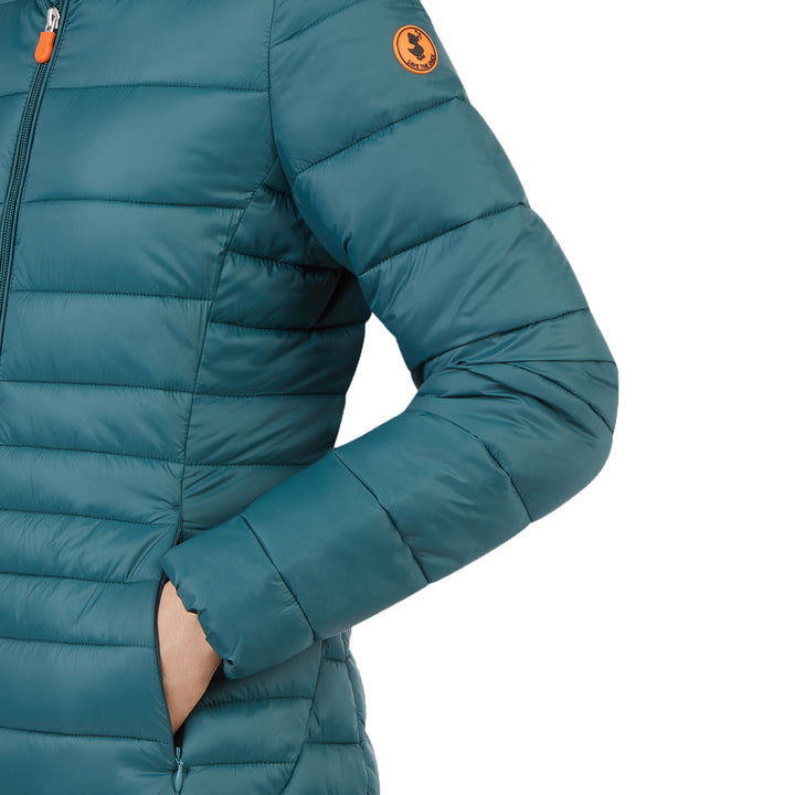 Save the Duck Giga Long Hood Jacket - Women's Alpine Green