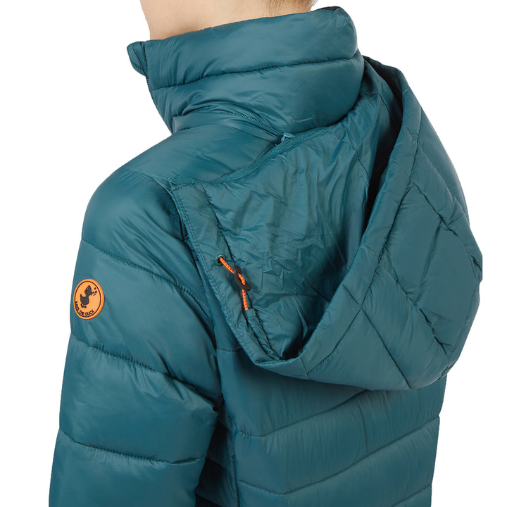 Save the Duck Giga Long Hood Jacket - Women's Alpine Green