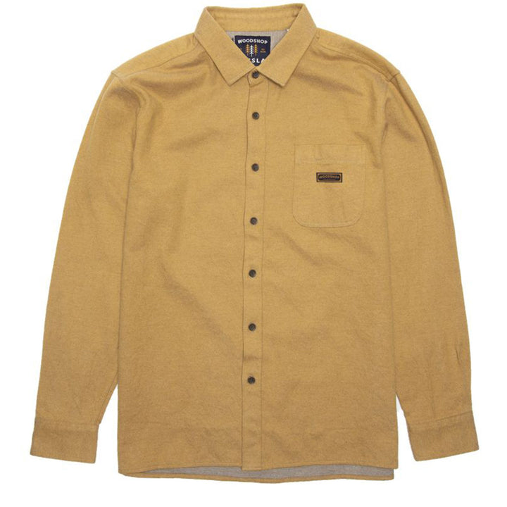 Vissla Woodshop Long-Sleeve Flannel Shirt Gold Coral