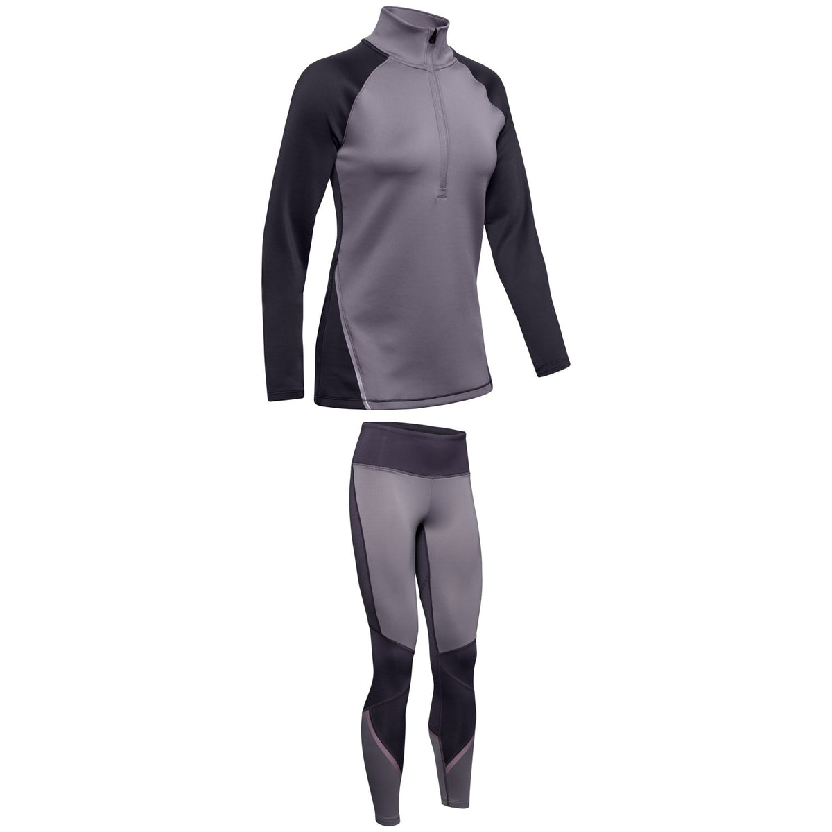 Under Armour Coldgear Armour 1/2 Zip Colorblock + Coldgear Armour Graphic Leggings - Women's