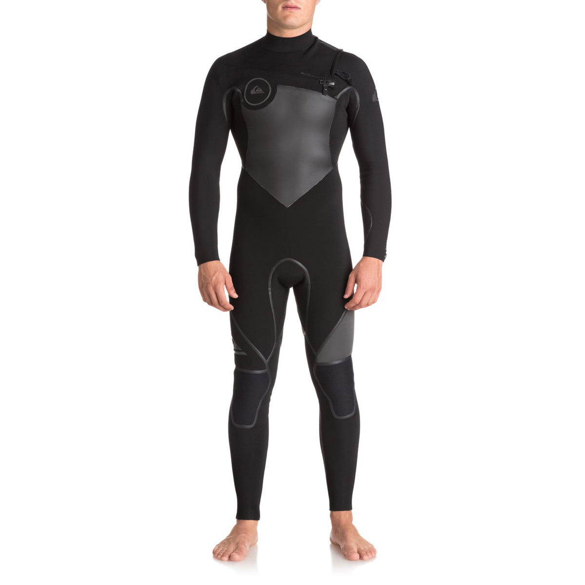 Quiksilver 4/3 Syncro+ Chest Zip Wetsuit Black/ Black/ Jet Black