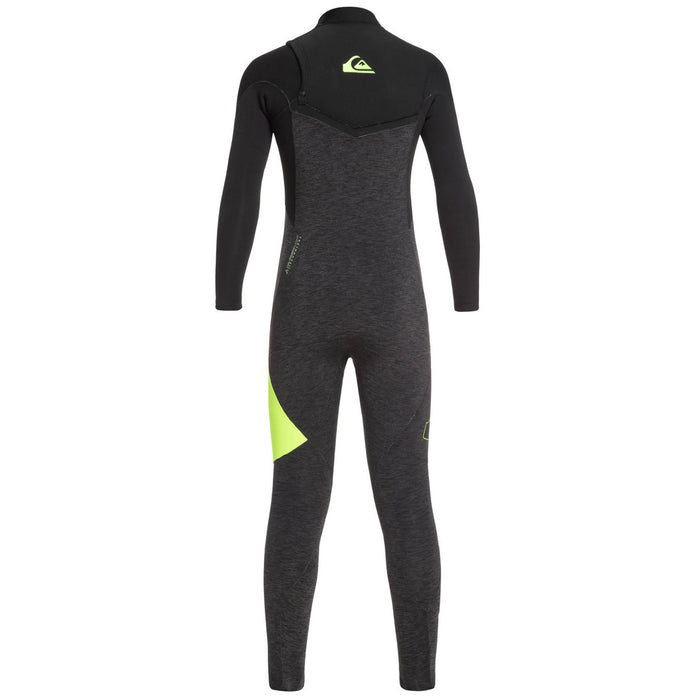 Quiksilver 4/3 Highline Zipperless GBS Wetsuit - Boys' Black Heather/Safety