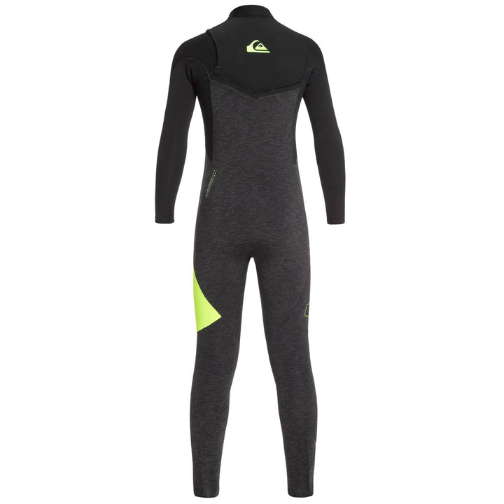 Quiksilver 4/3 Highline Zipperless GBS Wetsuit - Boys' Black Heather/Safety