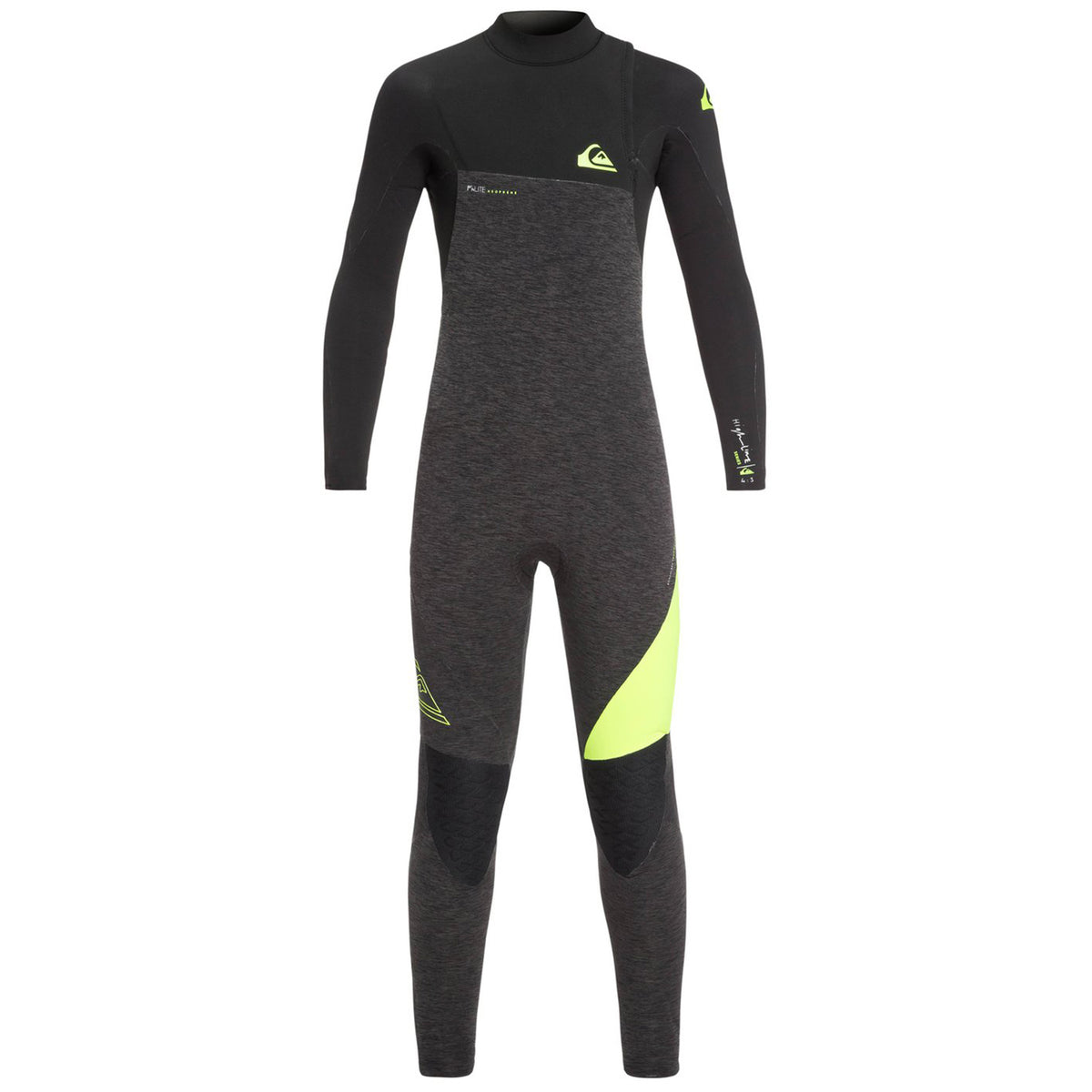 Quiksilver 4/3 Highline Zipperless GBS Wetsuit - Boys' Black Heather/Safety