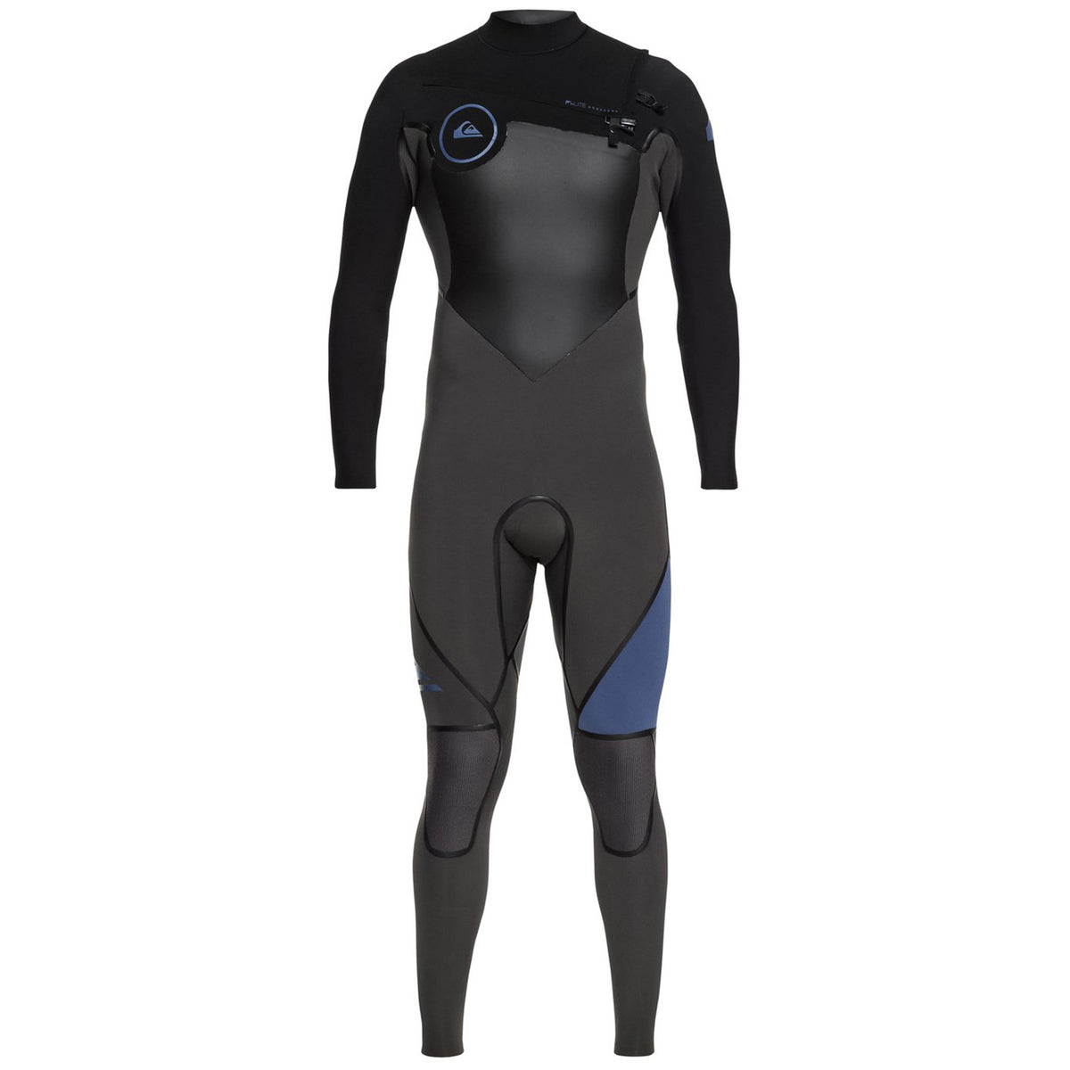 Quiksilver 3/2 Syncro+ Chest Zip Wetsuit Black/Jet Black/Cascade Blue